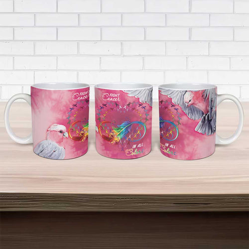 Australia Fight Cancer In All Colors Ceramic Mug Galah Pink Tie Dye - Aussie Hoodie