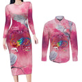 Australia Fight Cancer In All Colors Couples Matching Long Sleeve Bodycon Dress and Long Sleeve Button Shirt Galah Pink Tie Dye - Aussie Hoodie