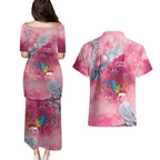 Australia Fight Cancer In All Colors Couples Matching Puletasi and Hawaiian Shirt Galah Pink Tie Dye - Aussie Hoodie