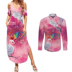 Australia Fight Cancer In All Colors Couples Matching Summer Maxi Dress and Long Sleeve Button Shirt Galah Pink Tie Dye - Aussie Hoodie