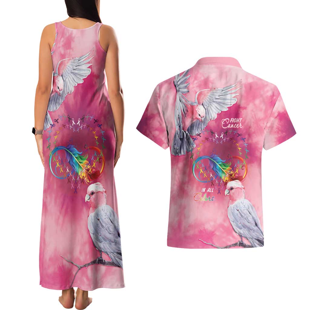 Australia Fight Cancer In All Colors Couples Matching Tank Maxi Dress and Hawaiian Shirt Galah Pink Tie Dye - Aussie Hoodie