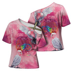 Australia Fight Cancer In All Colors Cross Shoulder Shirt Galah Pink Tie Dye - Aussie Hoodie
