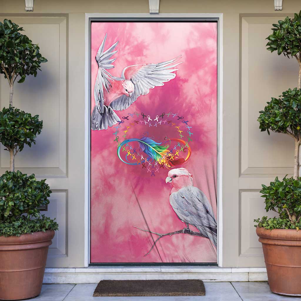 Australia Fight Cancer In All Colors Door Cover Galah Pink Tie Dye - Aussie Hoodie