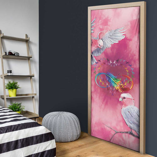 Australia Fight Cancer In All Colors Door Cover Galah Pink Tie Dye - Aussie Hoodie