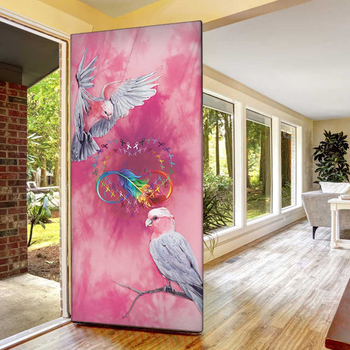Australia Fight Cancer In All Colors Door Cover Galah Pink Tie Dye - Aussie Hoodie