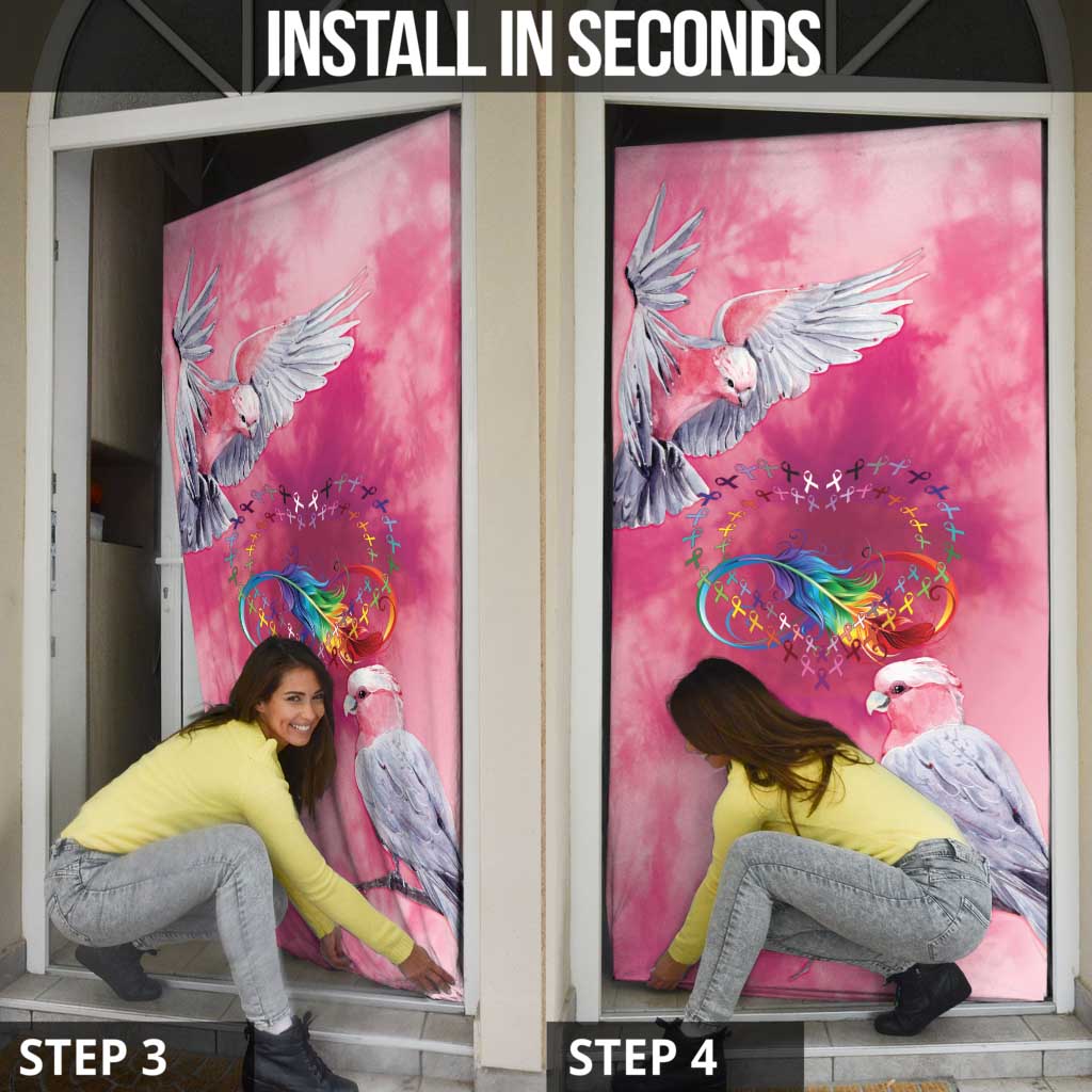 Australia Fight Cancer In All Colors Door Cover Galah Pink Tie Dye - Aussie Hoodie
