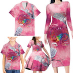 Australia Fight Cancer In All Colors Family Matching Long Sleeve Bodycon Dress and Hawaiian Shirt Galah Pink Tie Dye - Aussie Hoodie