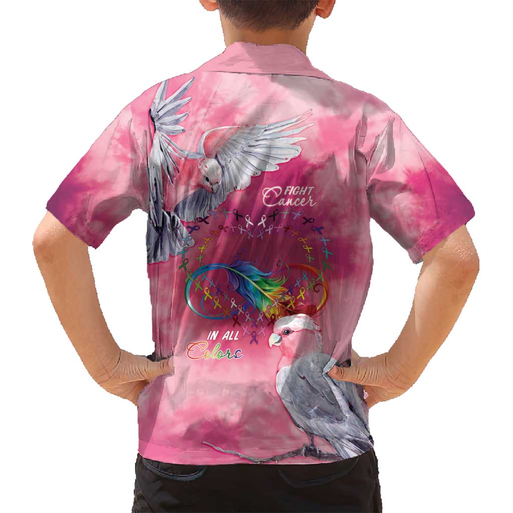 Australia Fight Cancer In All Colors Family Matching Long Sleeve Bodycon Dress and Hawaiian Shirt Galah Pink Tie Dye - Aussie Hoodie