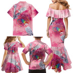 Australia Fight Cancer In All Colors Family Matching Mermaid Dress and Hawaiian Shirt Galah Pink Tie Dye - Aussie Hoodie