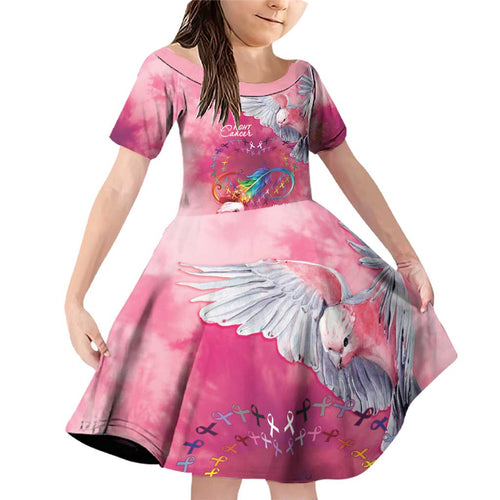Australia Fight Cancer In All Colors Family Matching Off Shoulder Short Dress and Hawaiian Shirt Galah Pink Tie Dye - Aussie Hoodie
