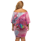 Australia Fight Cancer In All Colors Family Matching Off Shoulder Short Dress and Hawaiian Shirt Galah Pink Tie Dye - Aussie Hoodie