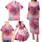 Australia Fight Cancer In All Colors Family Matching Puletasi and Hawaiian Shirt Galah Pink Tie Dye - Aussie Hoodie