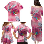 Australia Fight Cancer In All Colors Family Matching Puletasi and Hawaiian Shirt Galah Pink Tie Dye - Aussie Hoodie