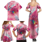 Australia Fight Cancer In All Colors Family Matching Summer Maxi Dress and Hawaiian Shirt Galah Pink Tie Dye - Aussie Hoodie