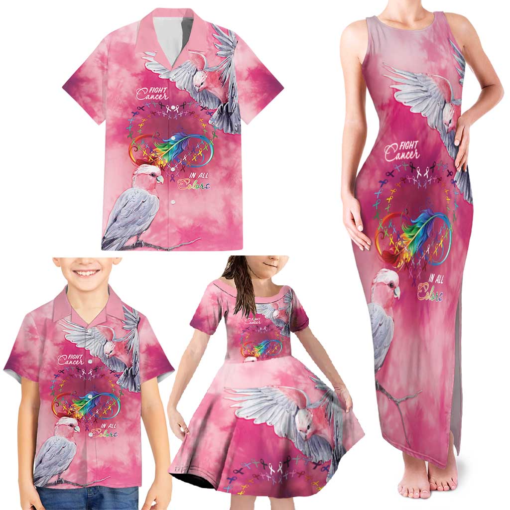 Australia Fight Cancer In All Colors Family Matching Tank Maxi Dress and Hawaiian Shirt Galah Pink Tie Dye - Aussie Hoodie