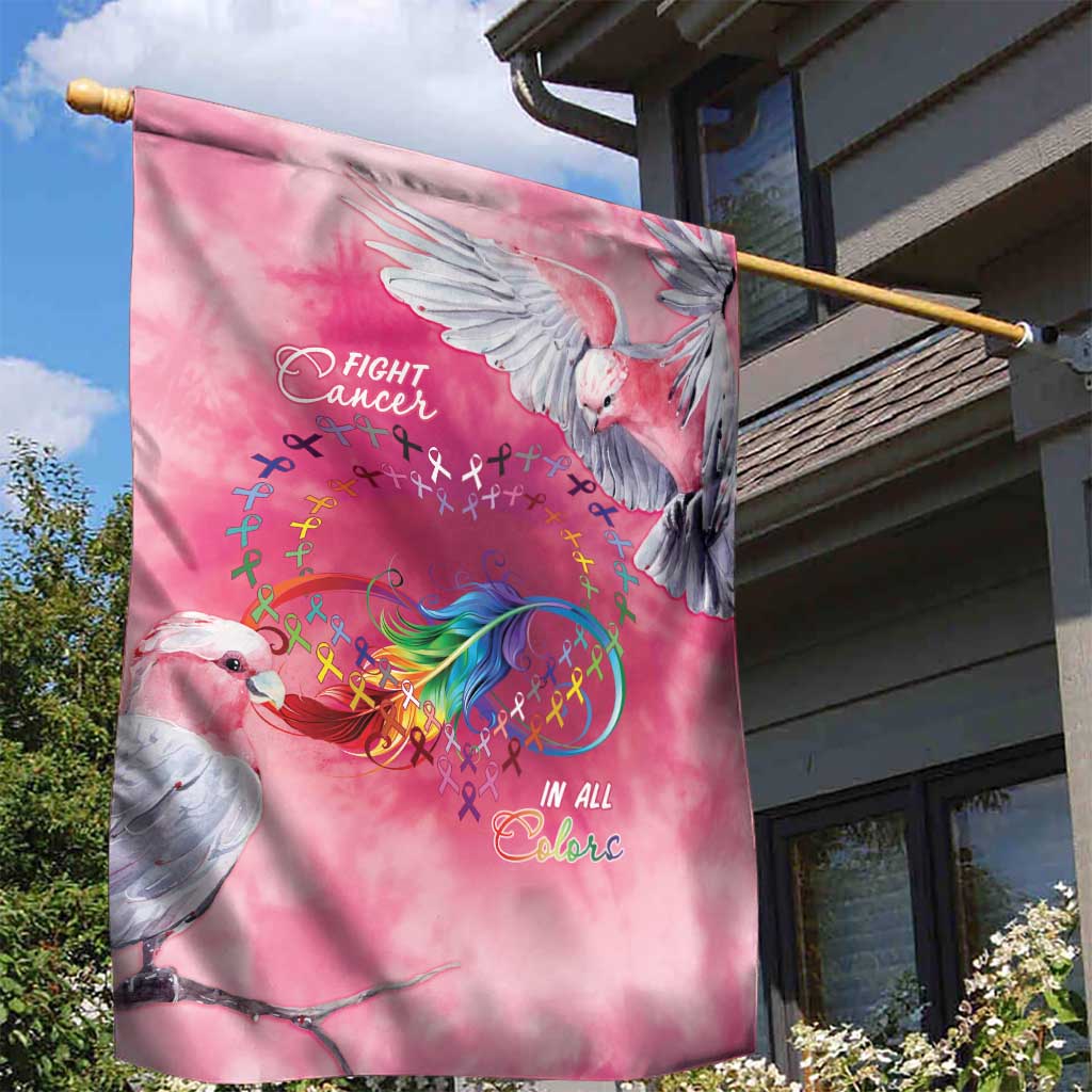 Australia Fight Cancer In All Colors Garden Flag Galah Pink Tie Dye - Aussie Hoodie