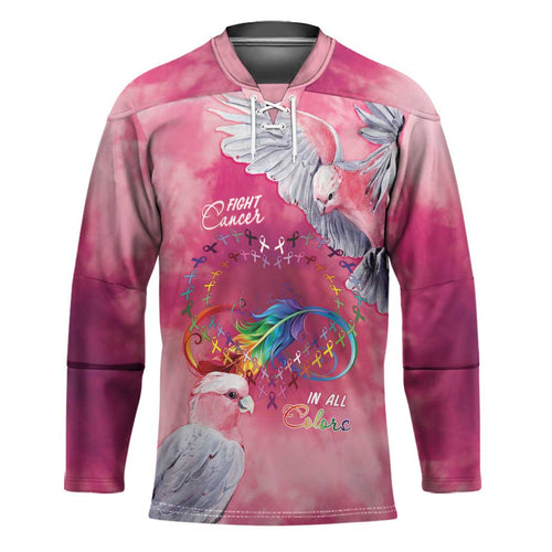 Australia Fight Cancer In All Colors Hockey Jersey Galah Pink Tie Dye - Aussie Hoodie