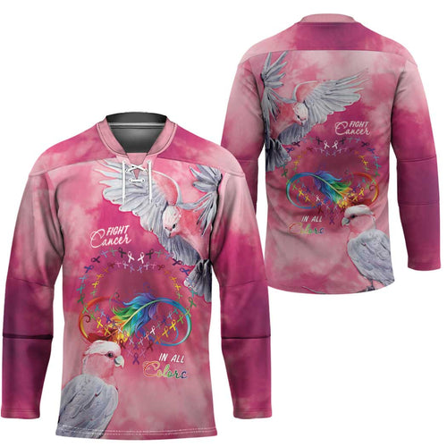 Australia Fight Cancer In All Colors Hockey Jersey Galah Pink Tie Dye - Aussie Hoodie
