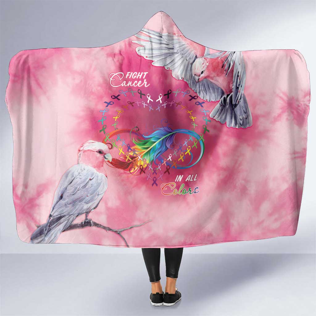 Australia Fight Cancer In All Colors Hooded Blanket Galah Pink Tie Dye - Aussie Hoodie