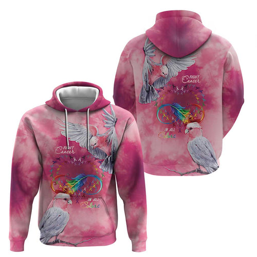 Australia Fight Cancer In All Colors Hoodie Galah Pink Tie Dye - Aussie Hoodie