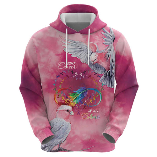 Australia Fight Cancer In All Colors Hoodie Galah Pink Tie Dye - Aussie Hoodie