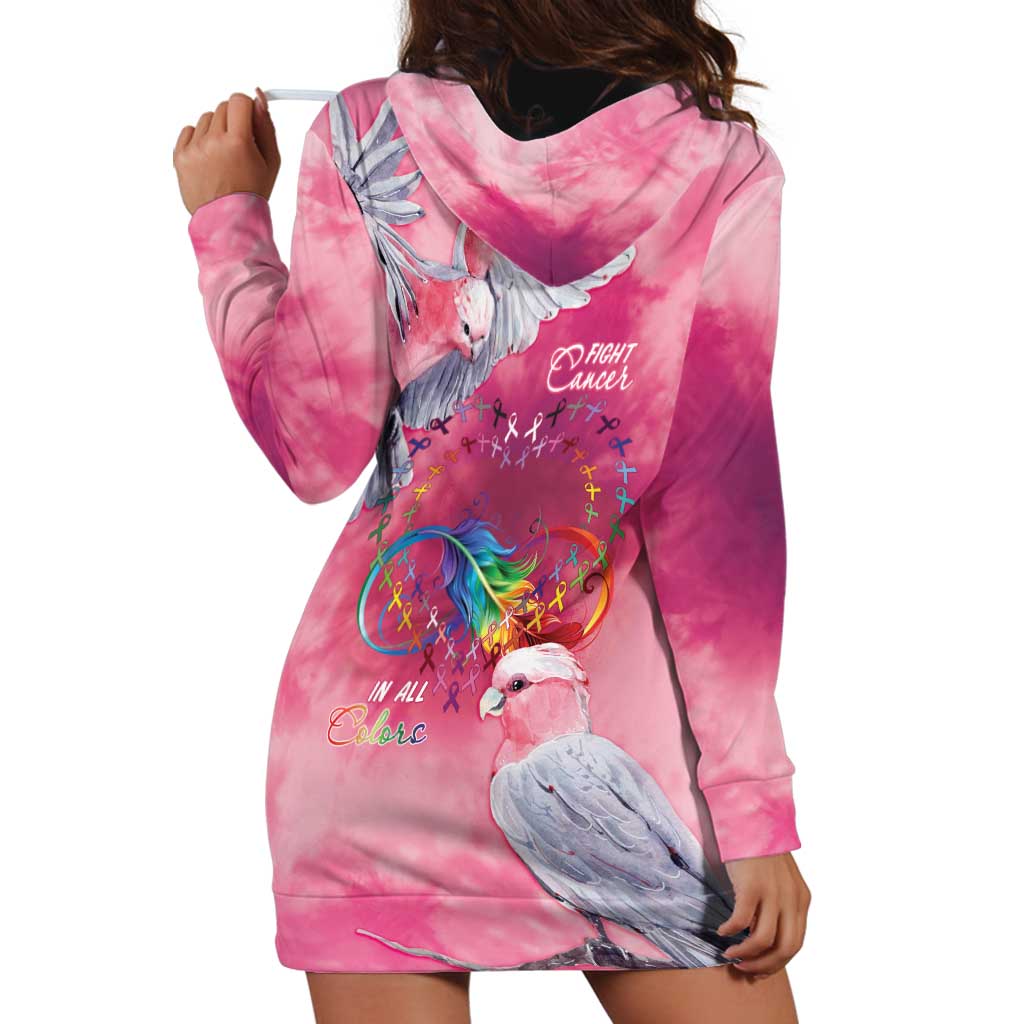Australia Fight Cancer In All Colors Hoodie Dress Galah Pink Tie Dye - Aussie Hoodie