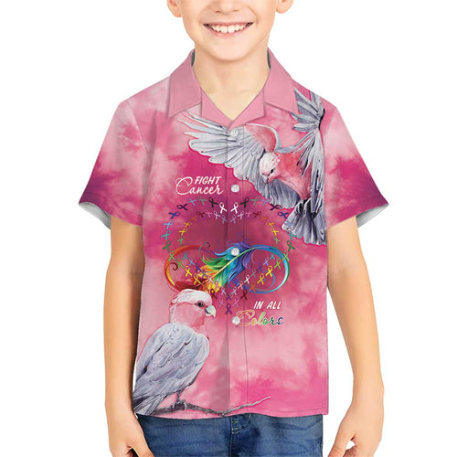 Australia Fight Cancer In All Colors Kid Hawaiian Shirt Galah Pink Tie Dye - Aussie Hoodie
