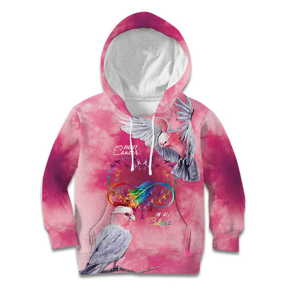 Australia Fight Cancer In All Colors Kid Hoodie Galah Pink Tie Dye - Aussie Hoodie