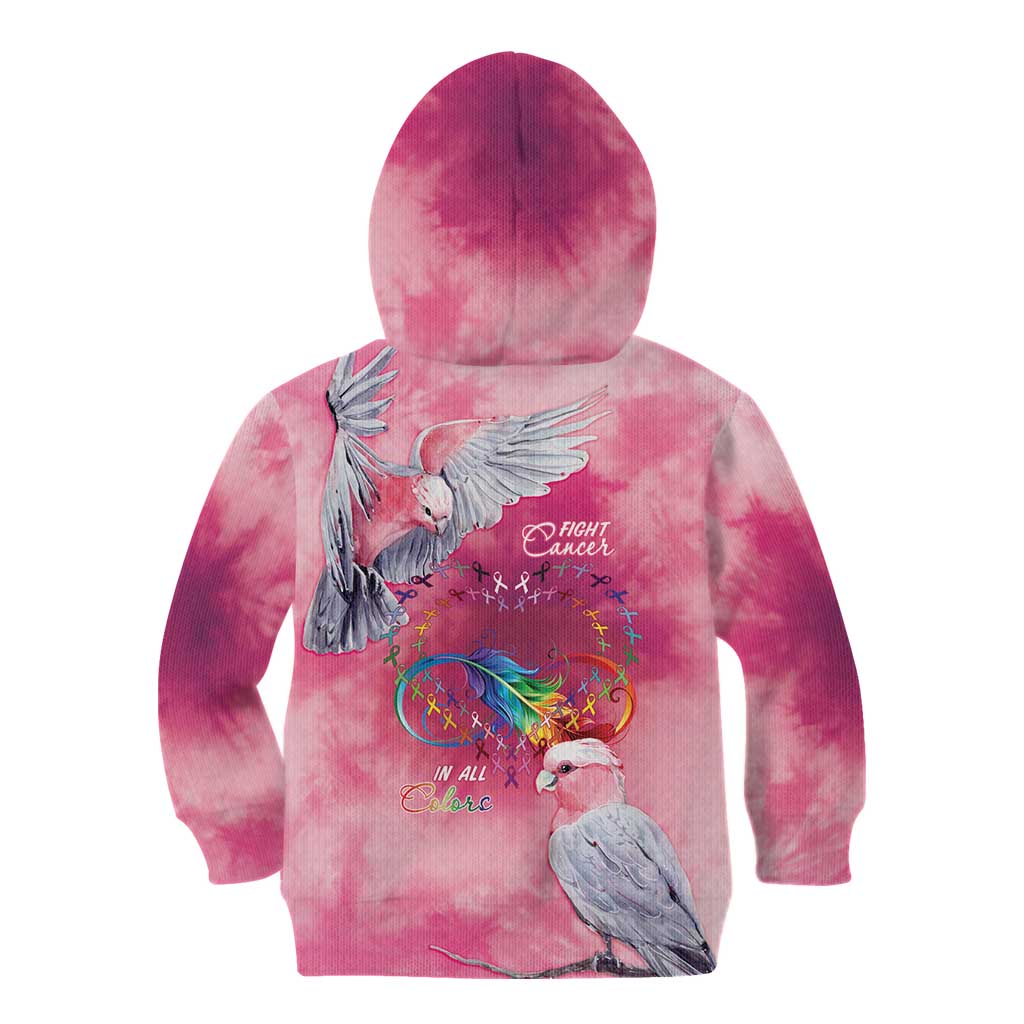 Australia Fight Cancer In All Colors Kid Hoodie Galah Pink Tie Dye - Aussie Hoodie