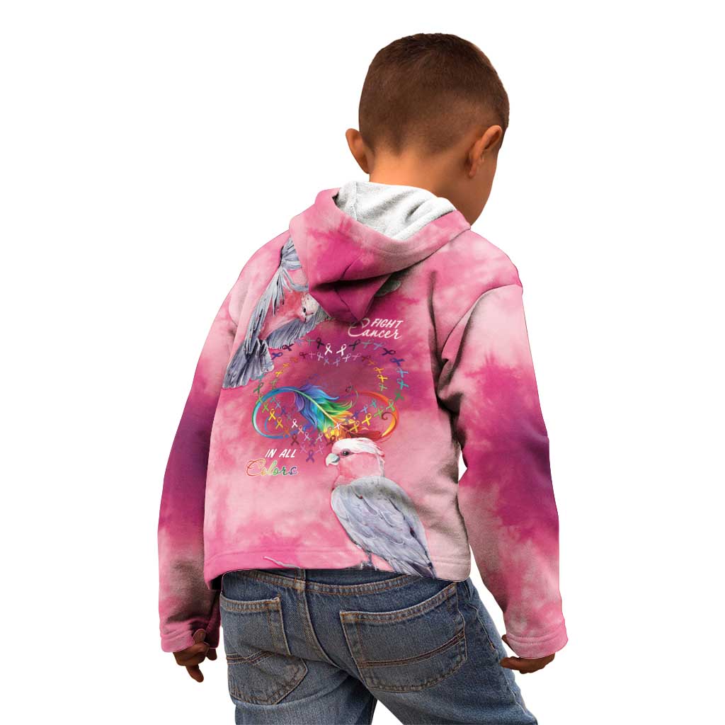 Australia Fight Cancer In All Colors Kid Hoodie Galah Pink Tie Dye - Aussie Hoodie