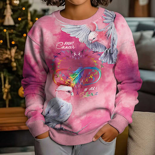 Australia Fight Cancer In All Colors Kid Ugly Christmas Sweater Galah Pink Tie Dye - Aussie Hoodie