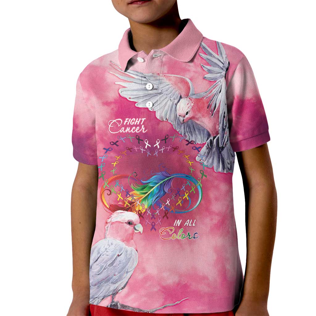 Australia Fight Cancer In All Colors Kid Polo Shirt Galah Pink Tie Dye - Aussie Hoodie