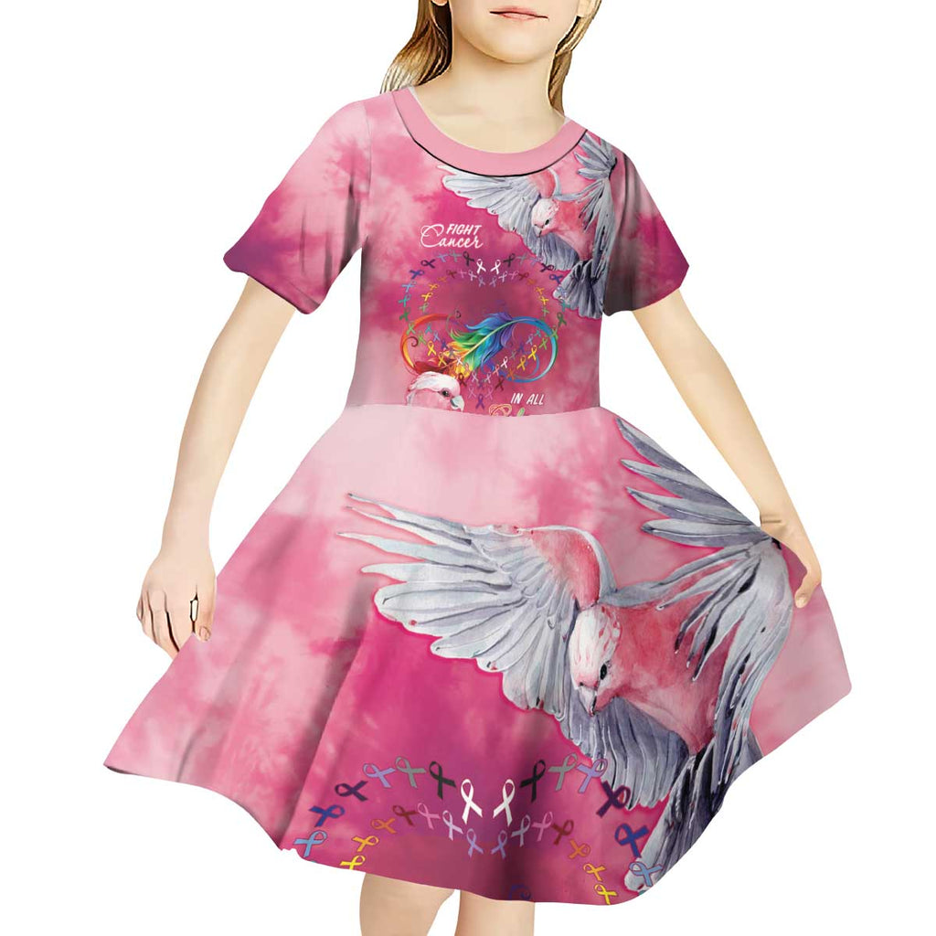 Australia Fight Cancer In All Colors Kid Short Sleeve Dress Galah Pink Tie Dye - Aussie Hoodie