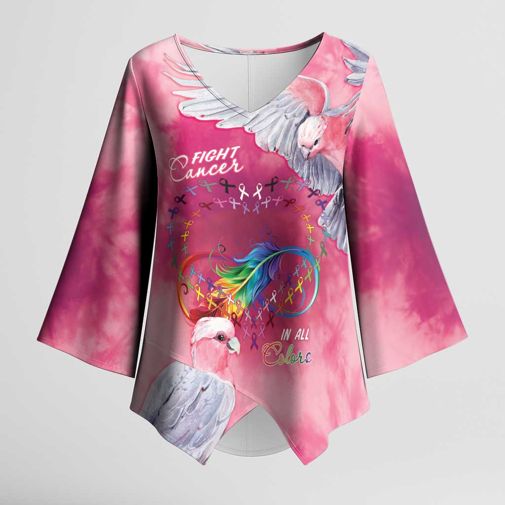 Australia Fight Cancer In All Colors Kimono Sleeve Blouse Galah Pink Tie Dye - Aussie Hoodie