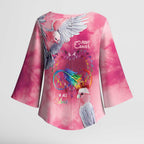 Australia Fight Cancer In All Colors Kimono Sleeve Blouse Galah Pink Tie Dye - Aussie Hoodie