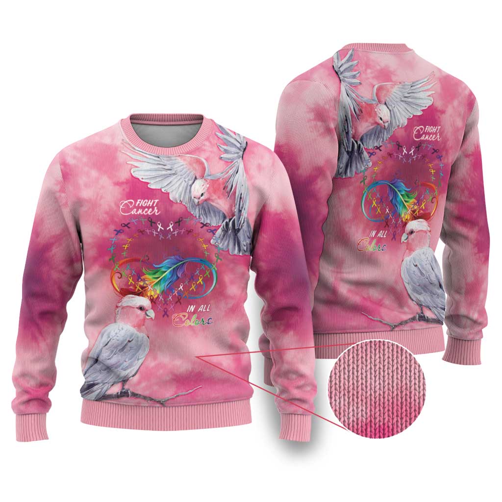 Australia Fight Cancer In All Colors Ugly Christmas Sweater Galah Pink Tie Dye - Aussie Hoodie