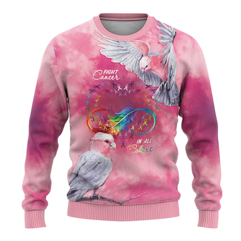 Australia Fight Cancer In All Colors Ugly Christmas Sweater Galah Pink Tie Dye - Aussie Hoodie