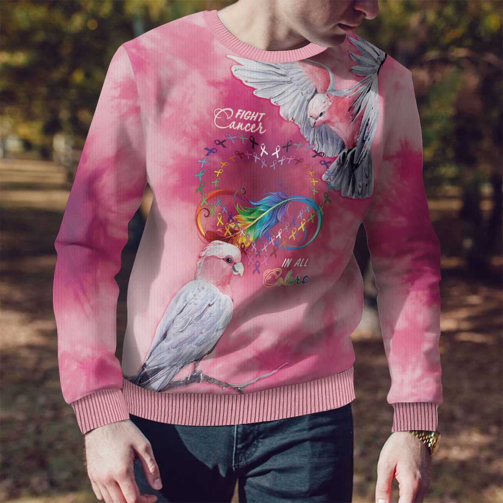Australia Fight Cancer In All Colors Ugly Christmas Sweater Galah Pink Tie Dye - Aussie Hoodie
