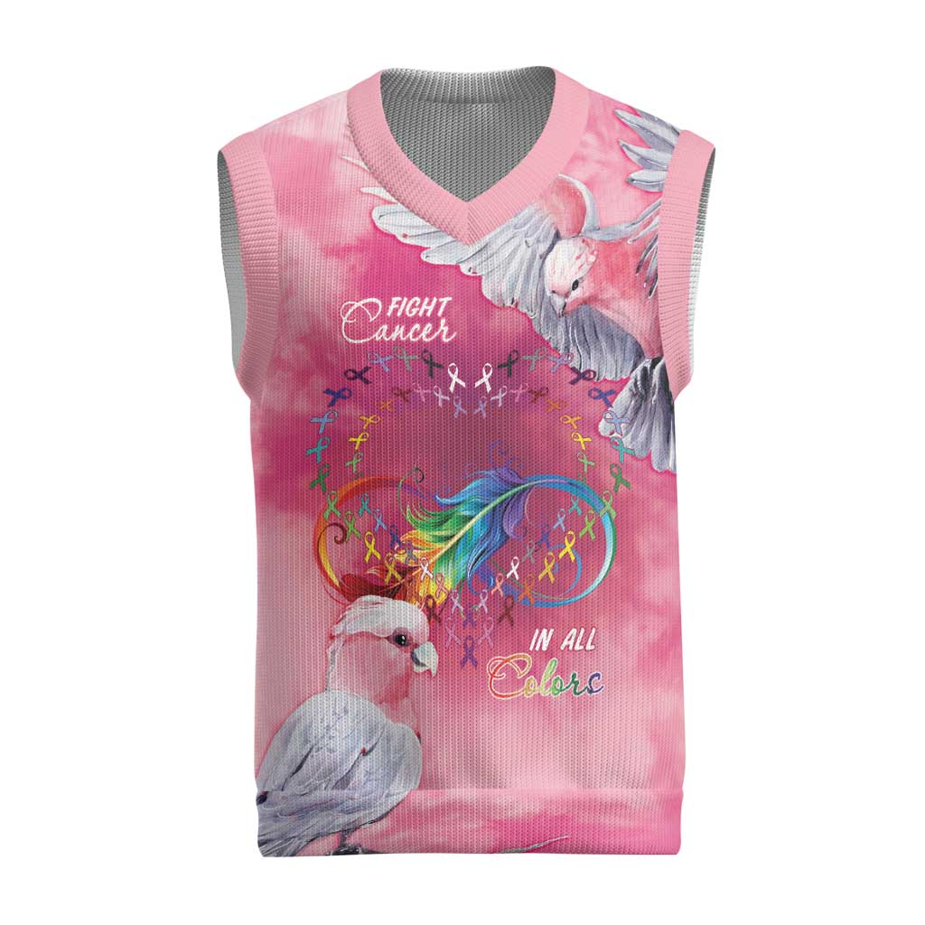 Australia Fight Cancer In All Colors Christmas Knitted V-Neck Vest Galah Pink Tie Dye - Aussie Hoodie