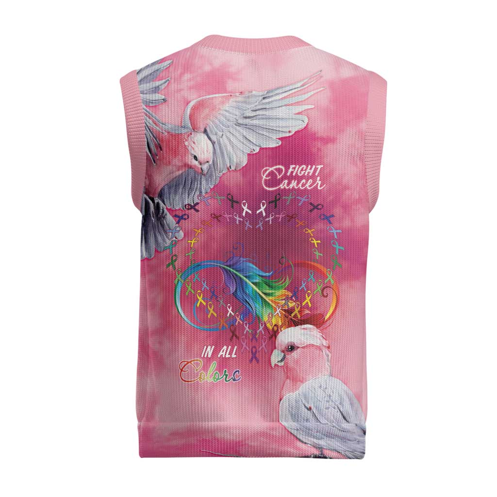 Australia Fight Cancer In All Colors Christmas Knitted V-Neck Vest Galah Pink Tie Dye - Aussie Hoodie