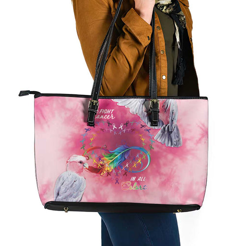 Australia Fight Cancer In All Colors Leather Tote Bag Galah Pink Tie Dye - Aussie Hoodie