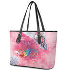 Australia Fight Cancer In All Colors Leather Tote Bag Galah Pink Tie Dye - Aussie Hoodie