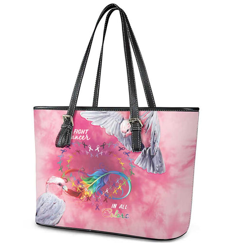 Australia Fight Cancer In All Colors Leather Tote Bag Galah Pink Tie Dye - Aussie Hoodie