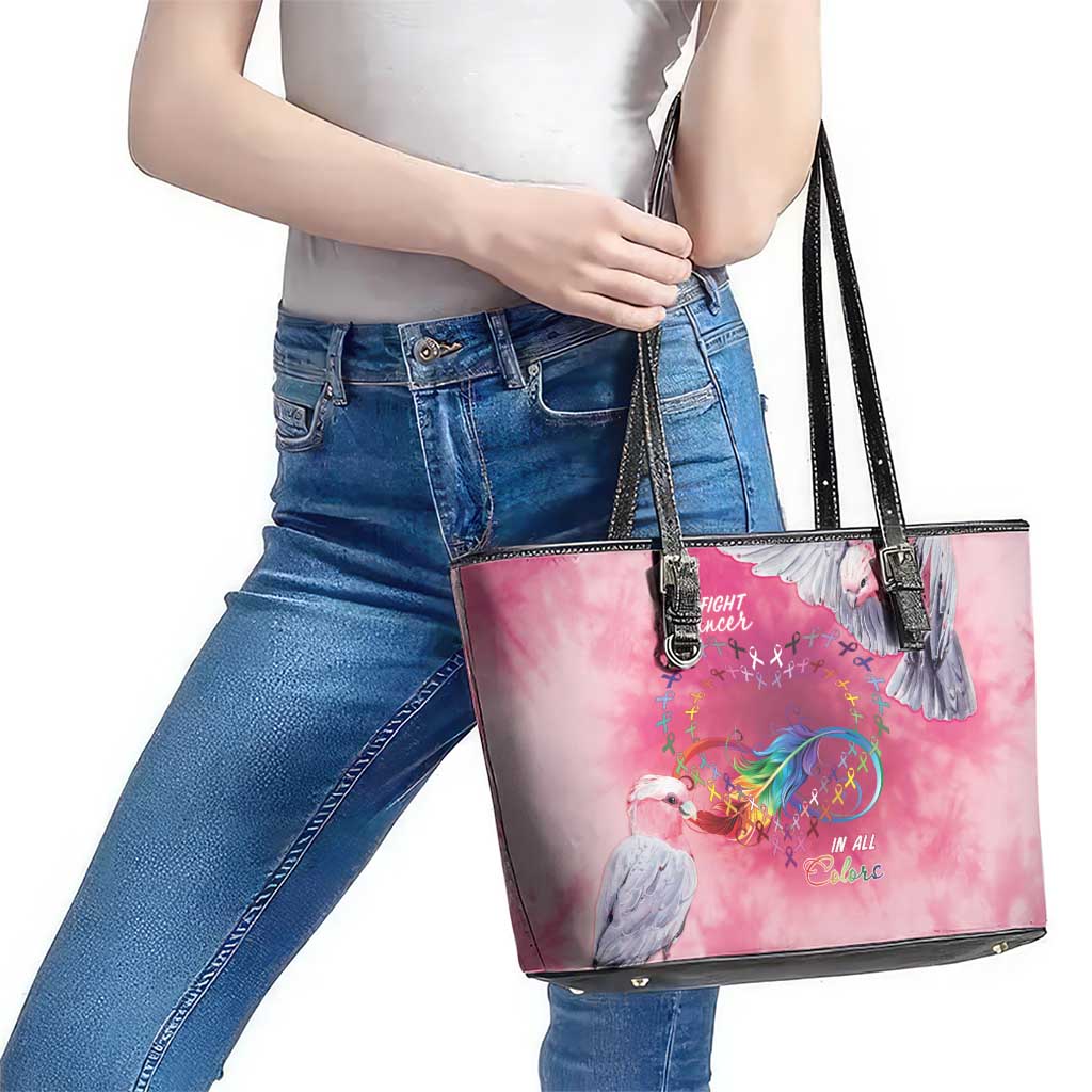 Australia Fight Cancer In All Colors Leather Tote Bag Galah Pink Tie Dye - Aussie Hoodie