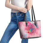 Australia Fight Cancer In All Colors Leather Tote Bag Galah Pink Tie Dye - Aussie Hoodie