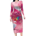 Australia Fight Cancer In All Colors Long Sleeve Bodycon Dress Galah Pink Tie Dye - Aussie Hoodie
