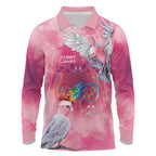 Australia Fight Cancer In All Colors Long Sleeve Polo Shirt Galah Pink Tie Dye - Aussie Hoodie