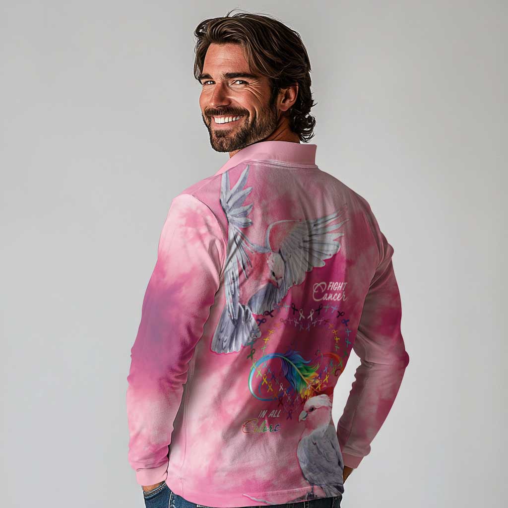 Australia Fight Cancer In All Colors Long Sleeve Polo Shirt Galah Pink Tie Dye - Aussie Hoodie