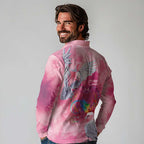 Australia Fight Cancer In All Colors Long Sleeve Polo Shirt Galah Pink Tie Dye - Aussie Hoodie