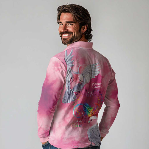 Australia Fight Cancer In All Colors Long Sleeve Polo Shirt Galah Pink Tie Dye - Aussie Hoodie